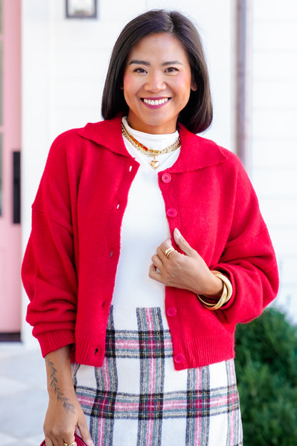 Long Sleeve Button Down Collared Cardigan