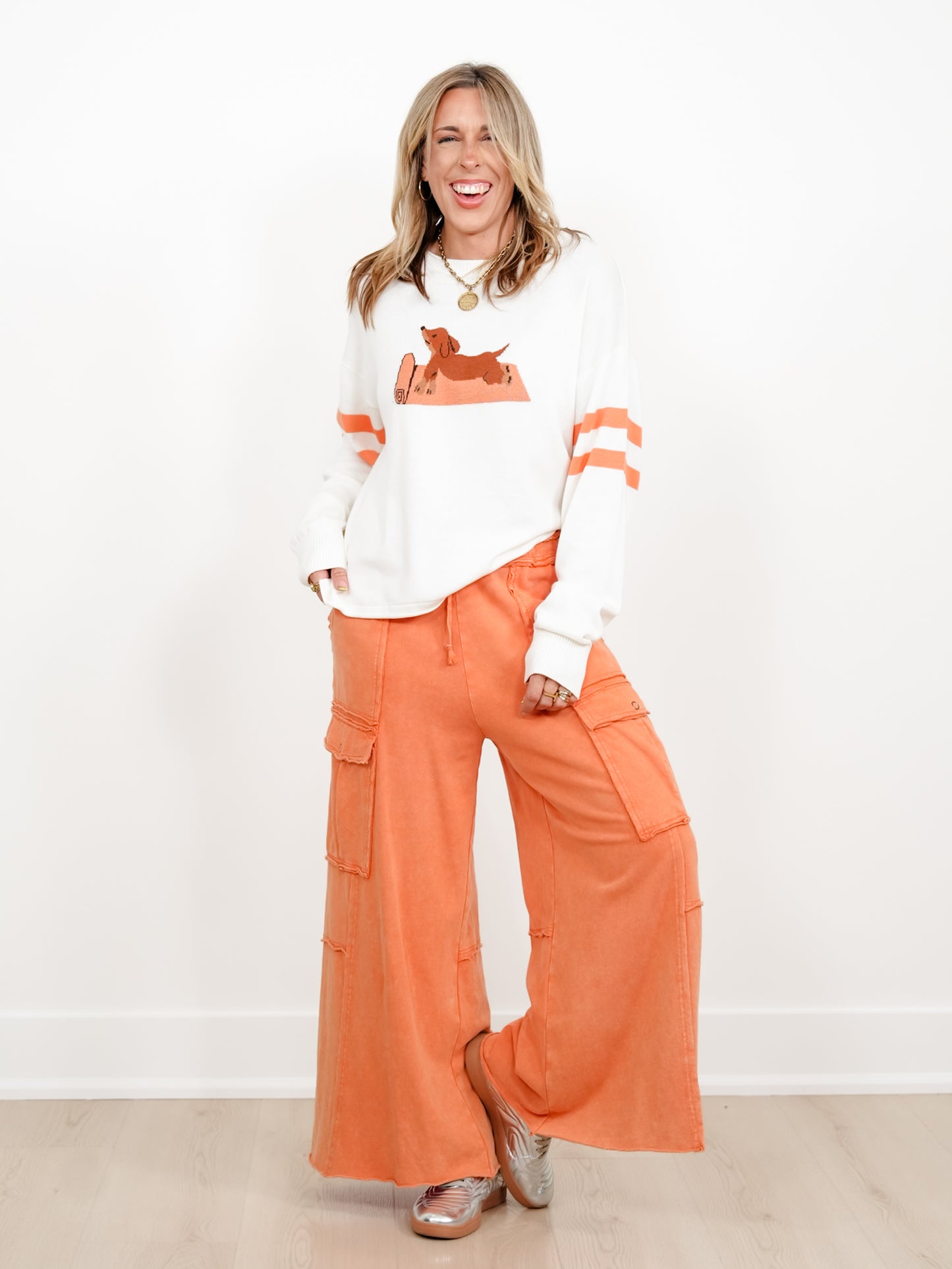 Long Sleeve Yoga Dachshund Pullover Sweater