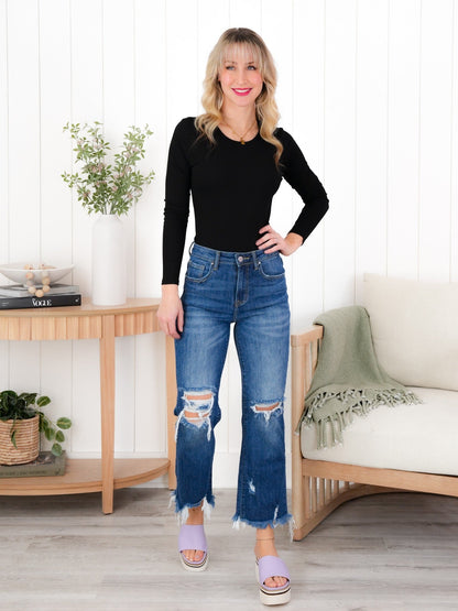Plus/Reg Ribbed Knit Long Sleeve Bodysuit (Multiple Colors)