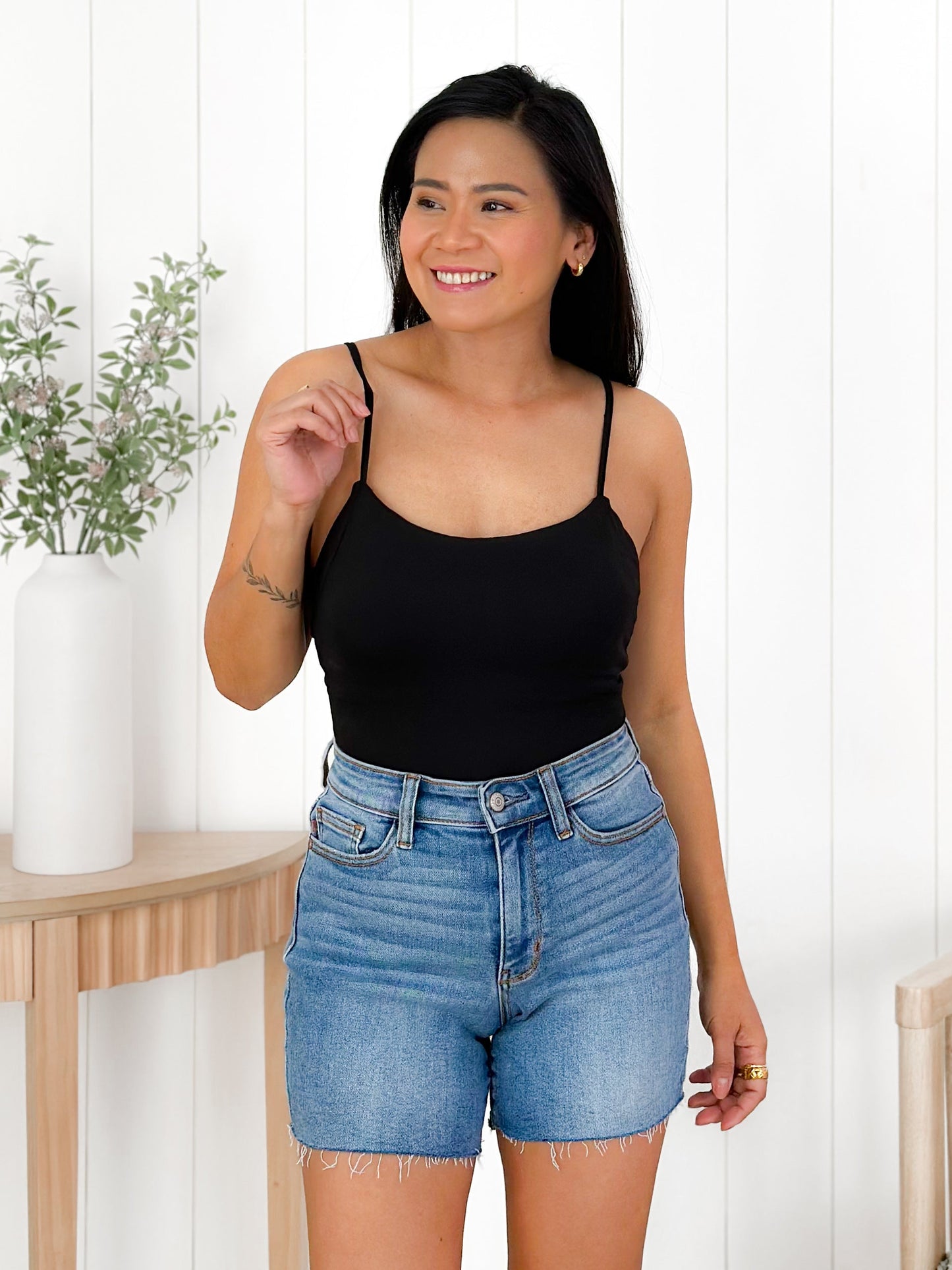Sleeveless Bodysuit With Back Strap Detail (Multiple Colors)