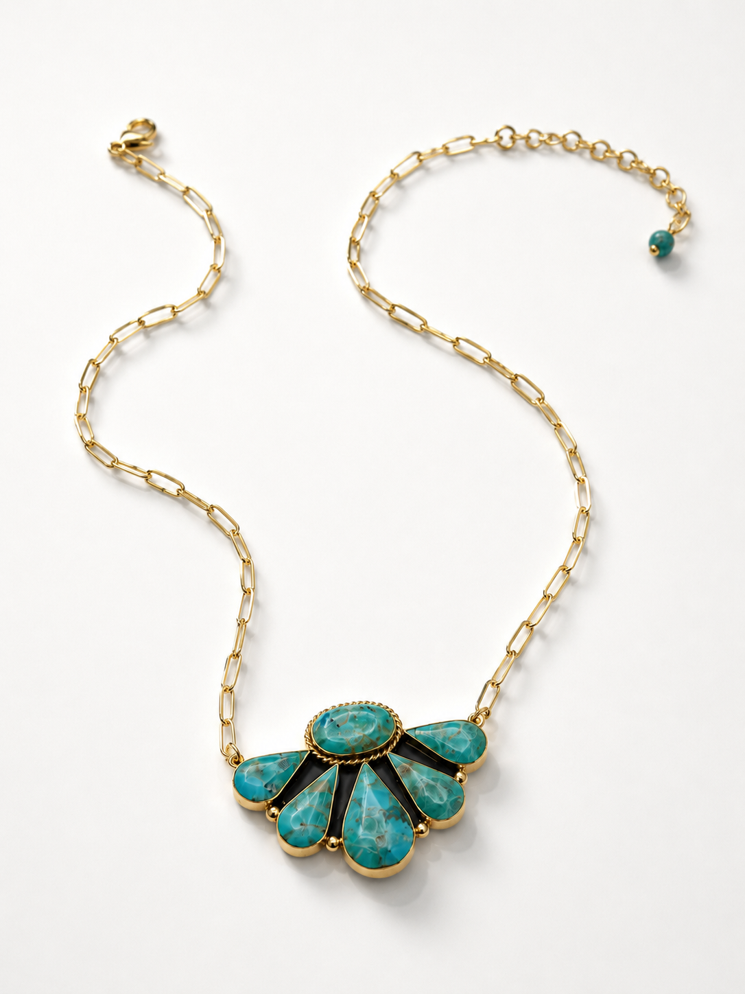 BOHO SOL Brass Large Half Cluster Necklace