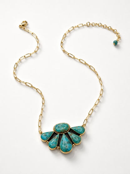 BOHO SOL Brass Large Half Cluster Necklace