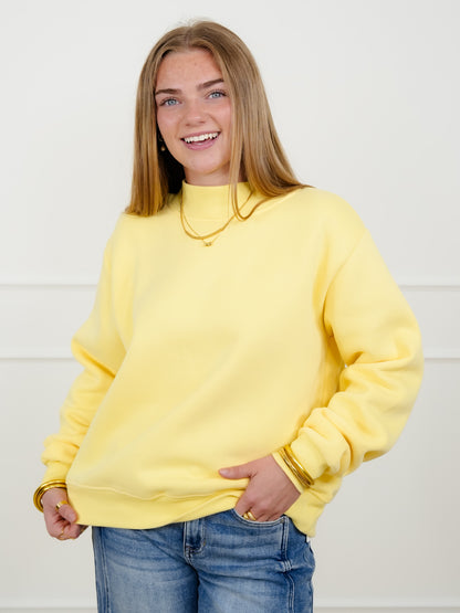 Yellow Long Sleeve Mock Neck Sweatshirt