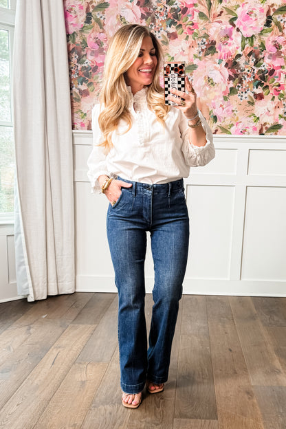 Judy Blue The Sutton Mid Rise Dark Wash Tummy Control Bootcut Trouser Jeans