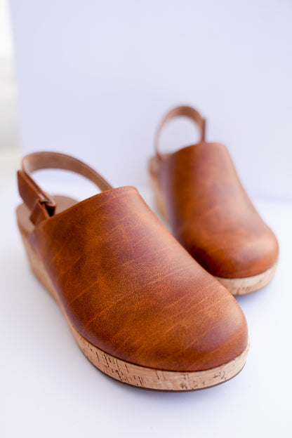 Corky's "Low Temps" Vegan Leather Wedge Clog Sandals with Ankle Strap