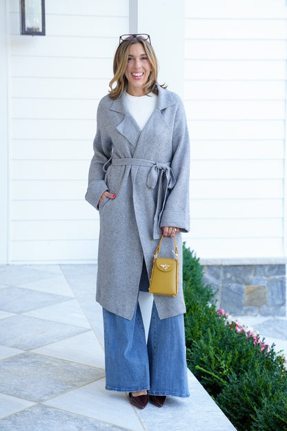Long Sleeve Open Cardigan with Belt