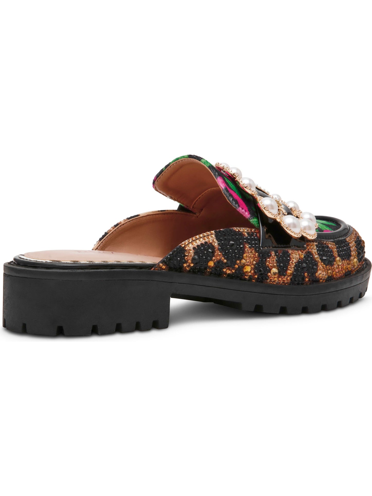 Betsey Johnson Embellished Leopard Platform Mule