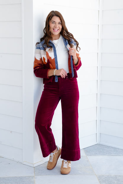 Risen High Rise Corduroy Wide Leg Pants