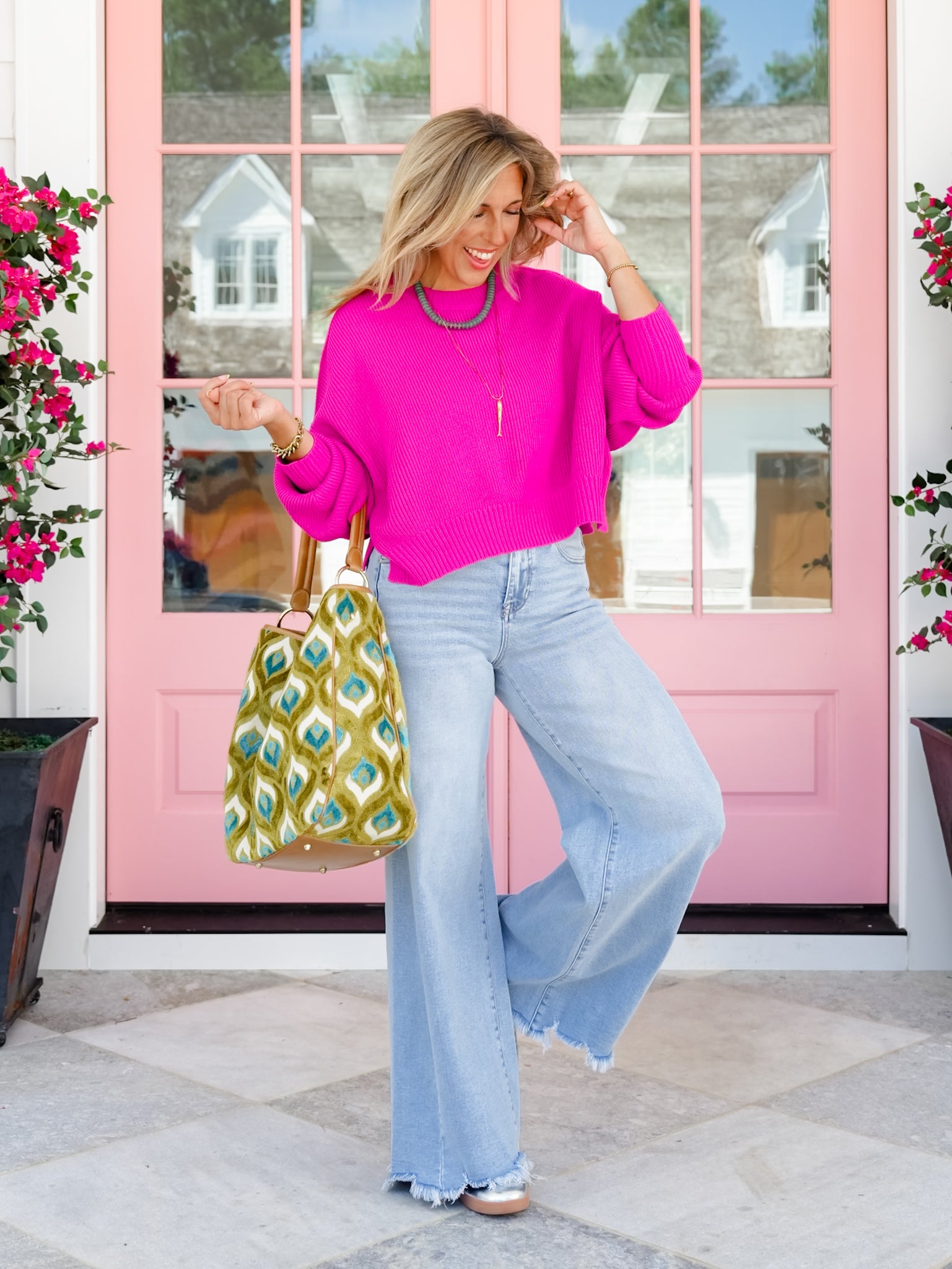 Restock! The Downtown Honey High Rise Light Wash Multiple Inseam Wide Leg Jeans - Freckled Poppy