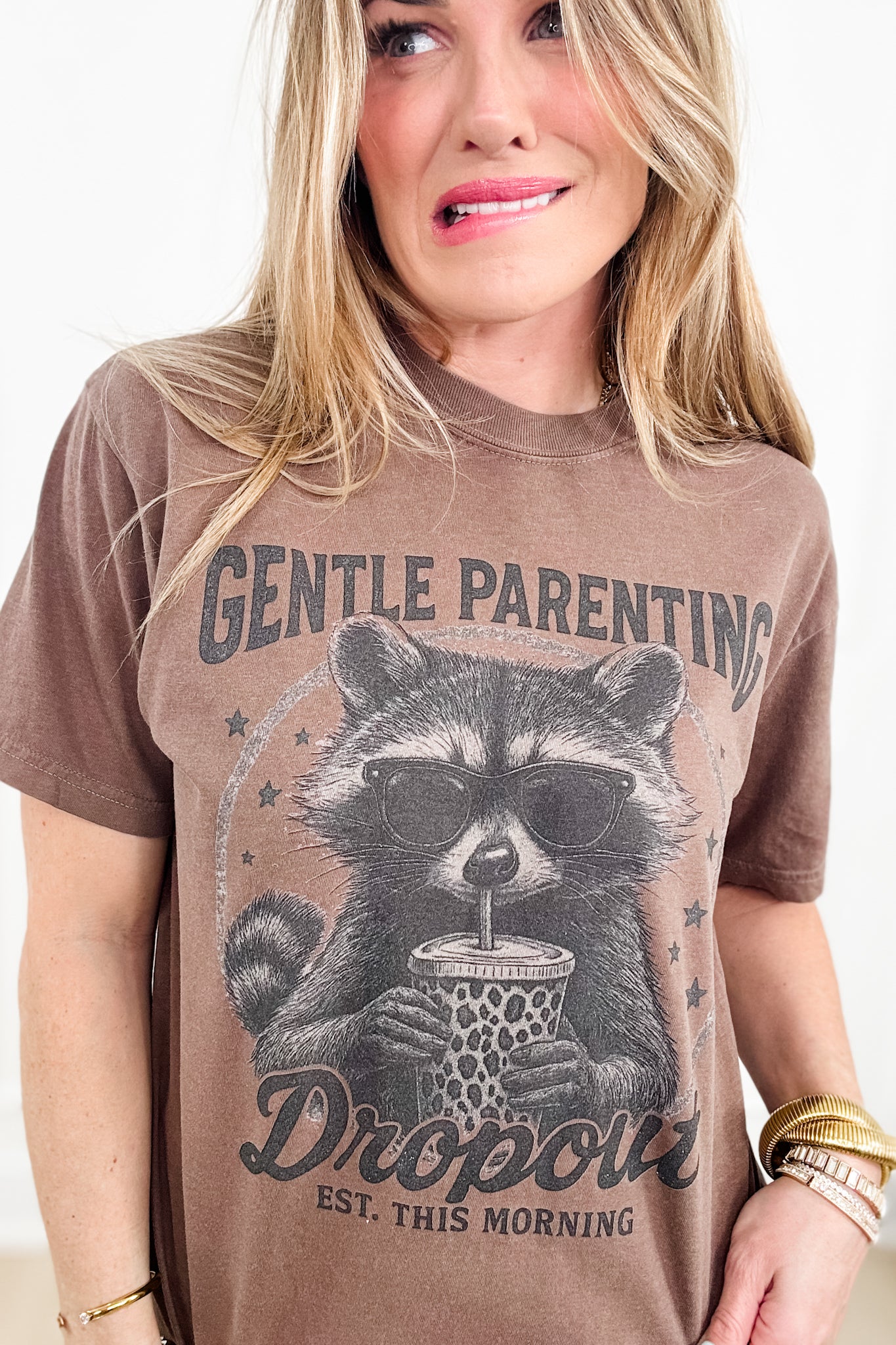 Plus/Reg Short Sleeve "Gentle Parenting Dropout" Graphic Tee