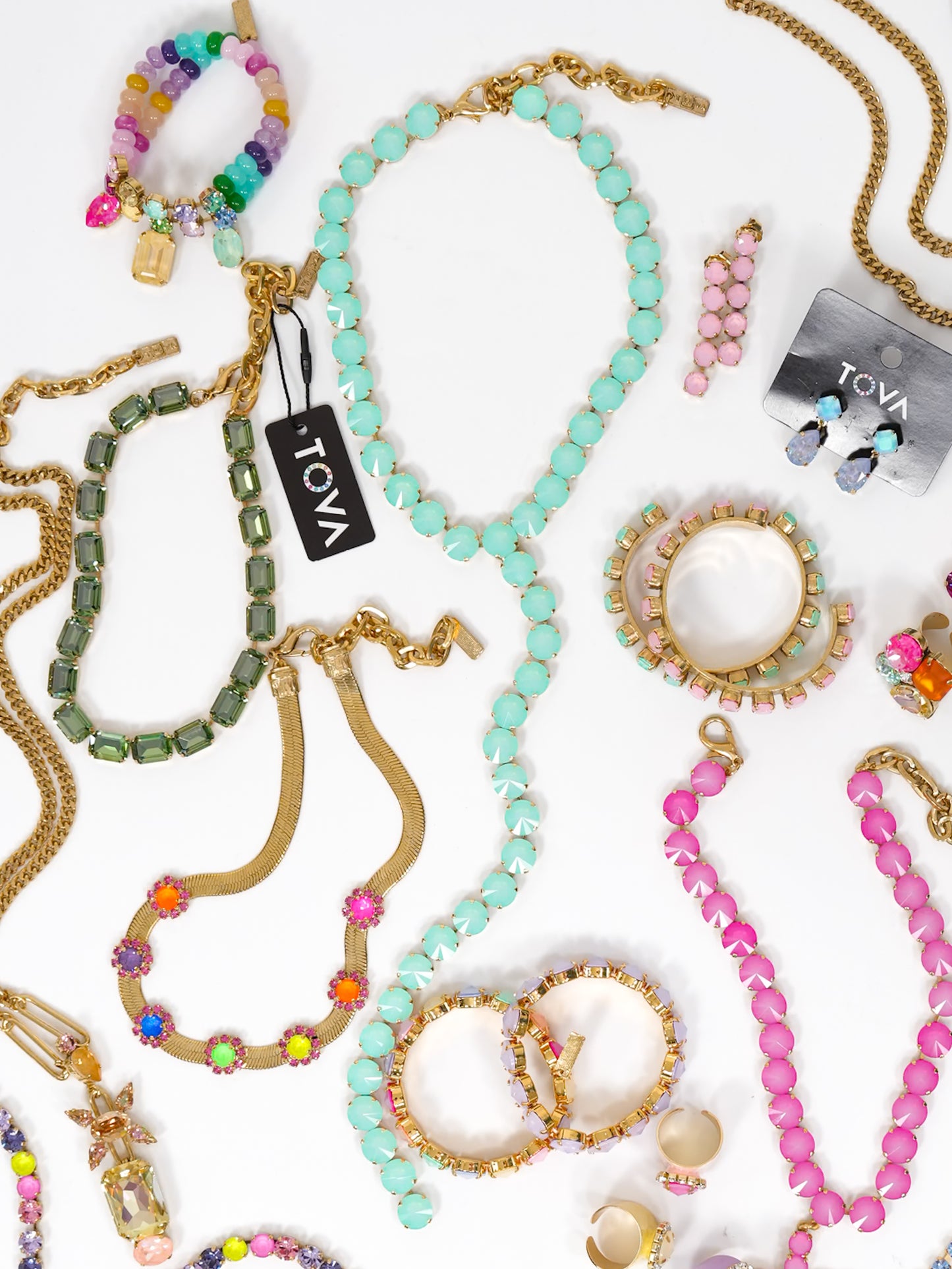 TOVA LA Gold Plated Opal Lariat Necklace - Freckled Poppy