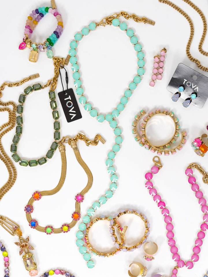 TOVA LA Gold Plated Opal Lariat Necklace - Freckled Poppy