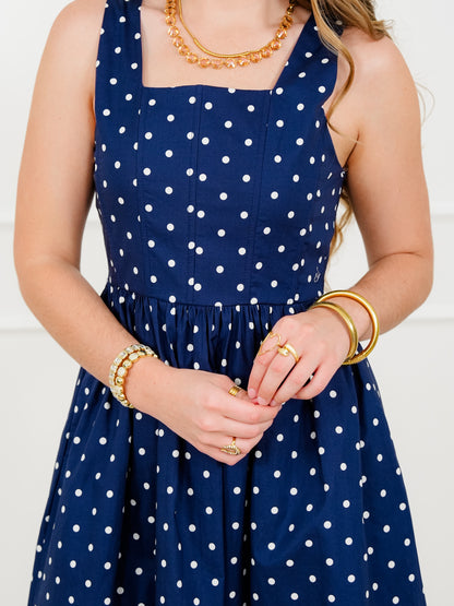 polka dot midi dress product info and reviews Polka Dot Sleeveless Square Neck Midi Dress