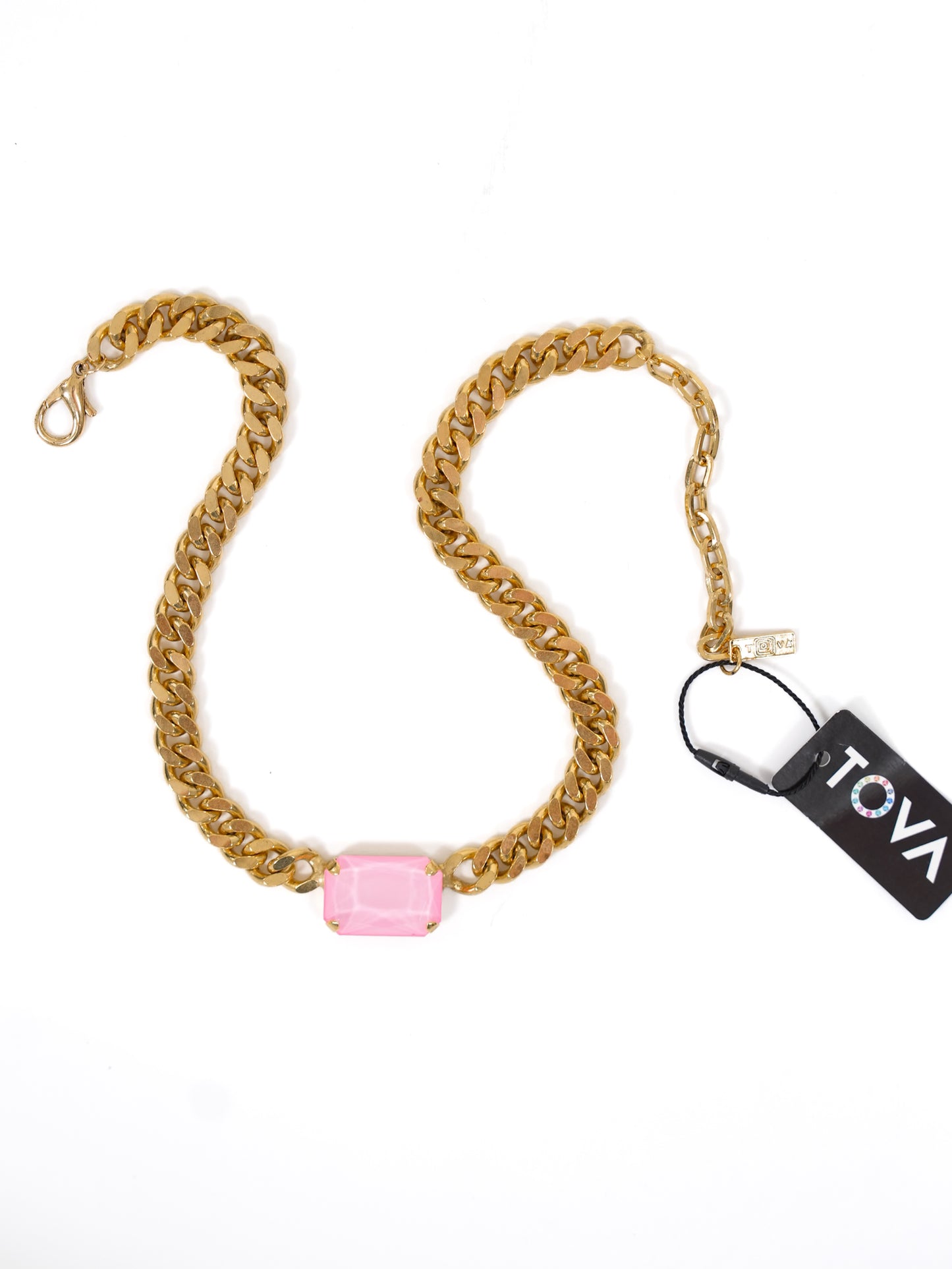 TOVA Darcy Crystal Necklace with Gold Chain