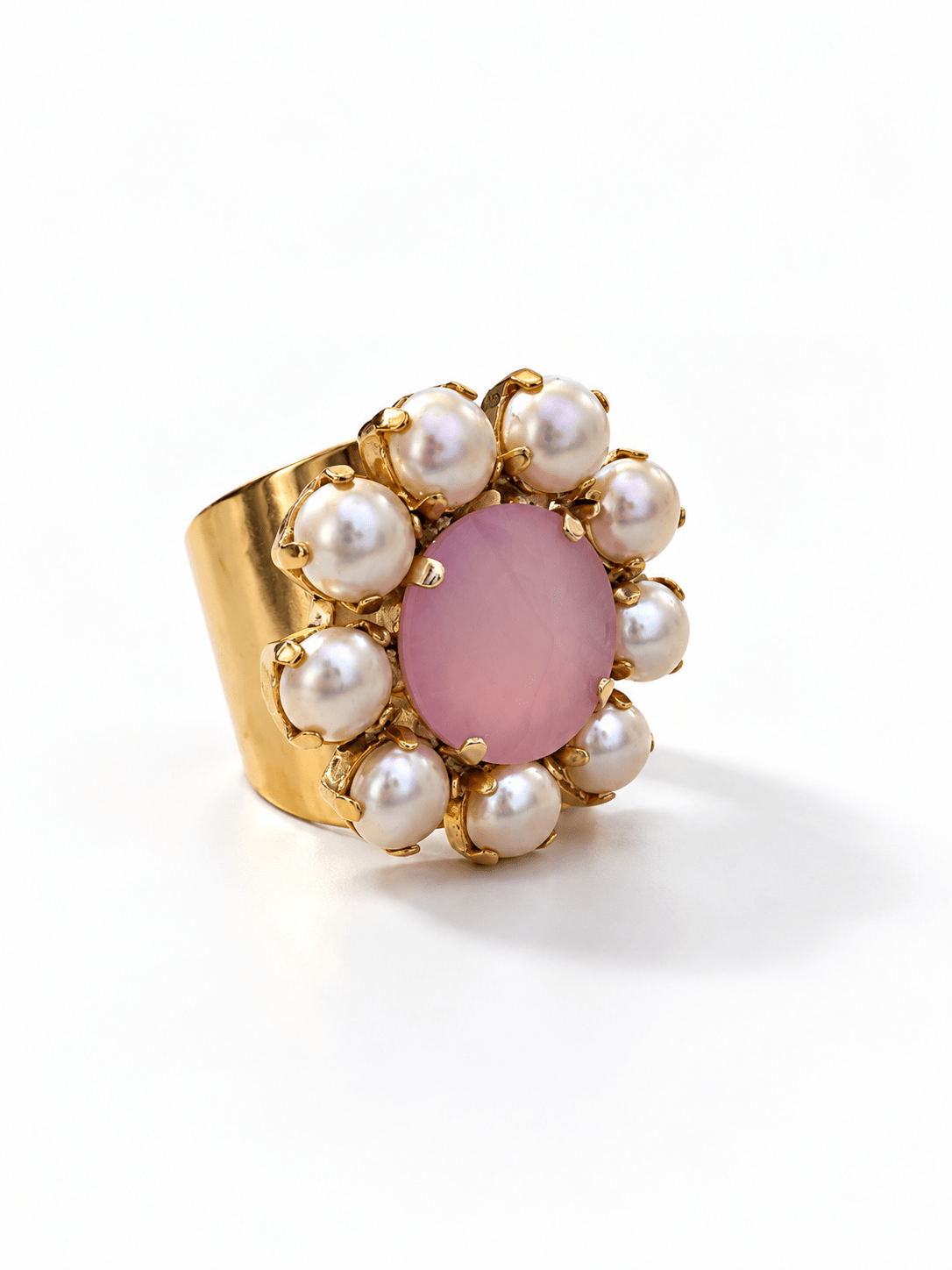 TOVA Twiggy Plus Crystal and Pearl Ring - Freckled Poppy