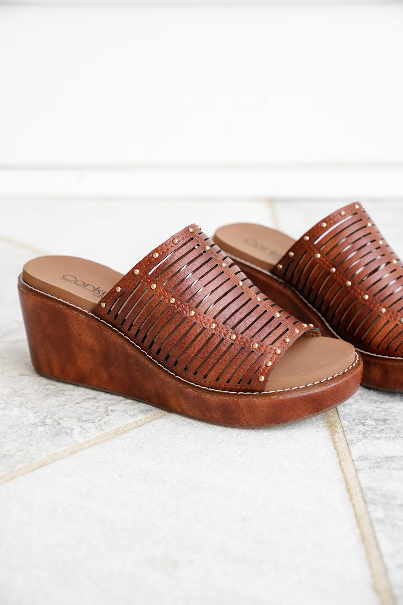 Corky's Much Better Studded Cutout Slide Wedge Sandal