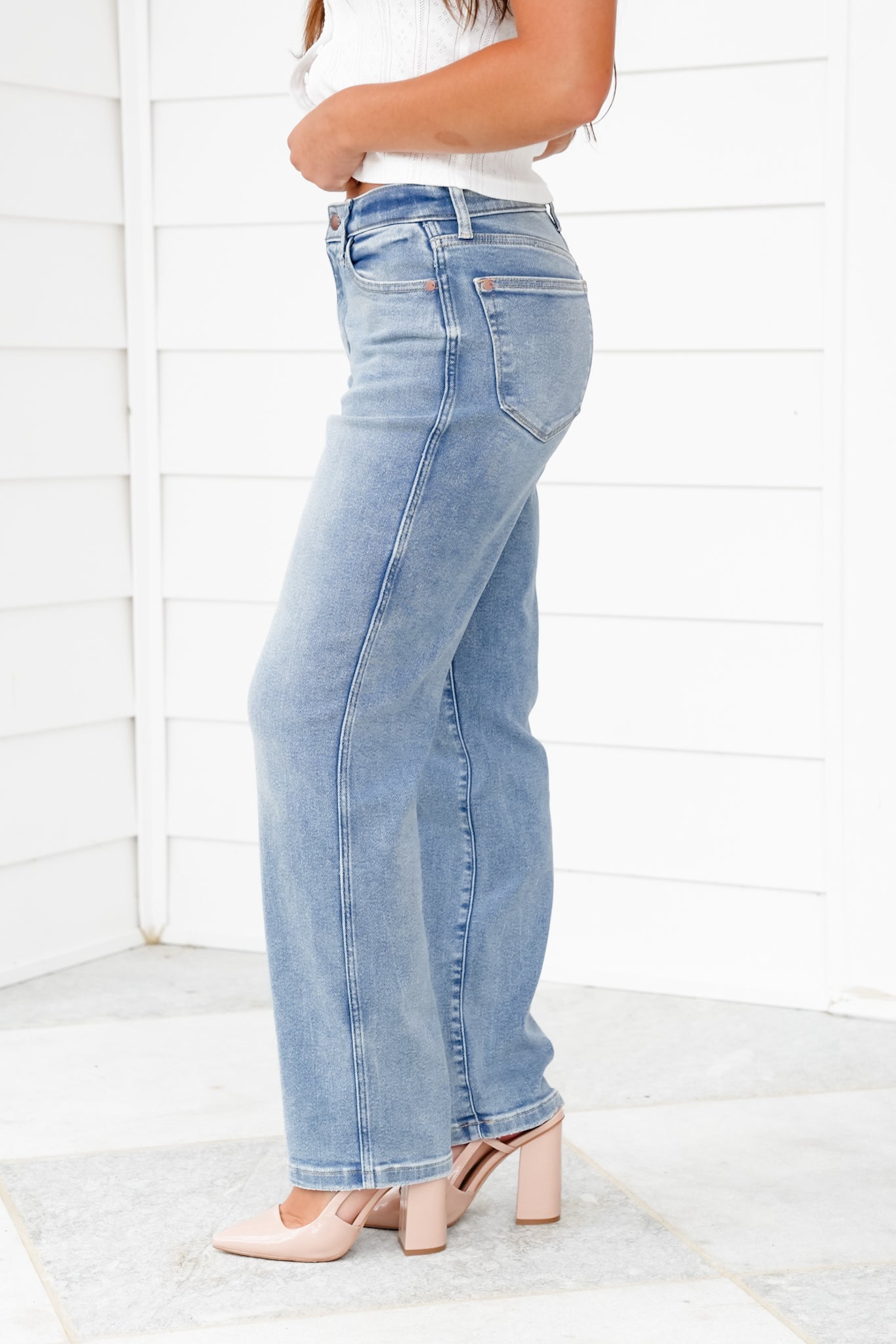 Judy Blue High Rise Medium Wash Vintage Straight Leg Jeans