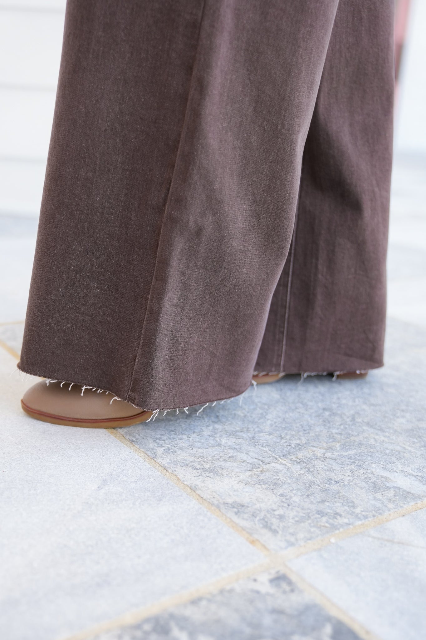 Judy Blue High Rise Brown Retro Wide Leg Jeans with Front Patch Pockets