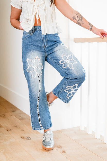 The Lily Bloom Floral Embroidered Straight Leg Jeans