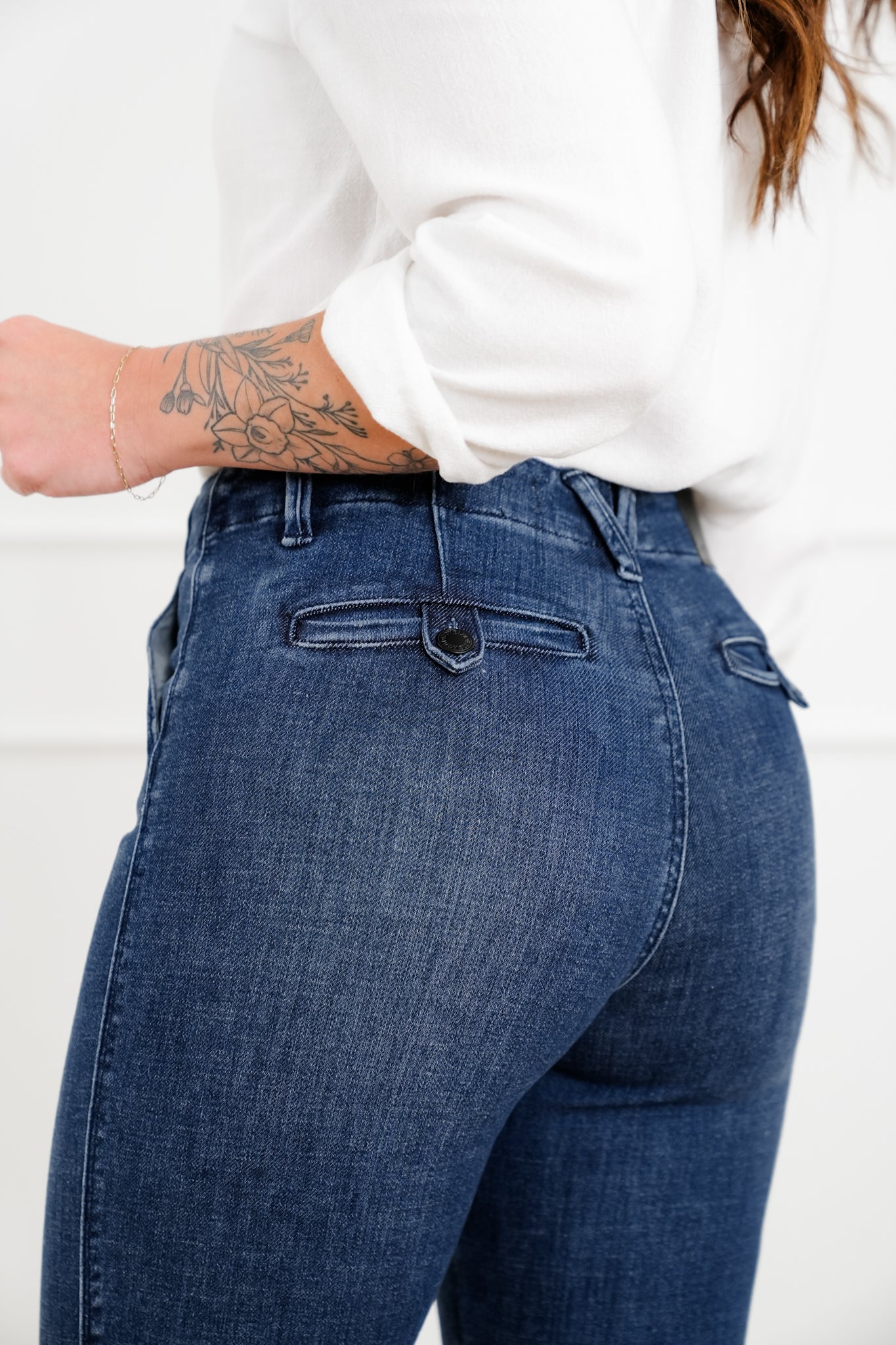 Judy Blue The Sutton Mid Rise Dark Wash Tummy Control Bootcut Trouser Jeans