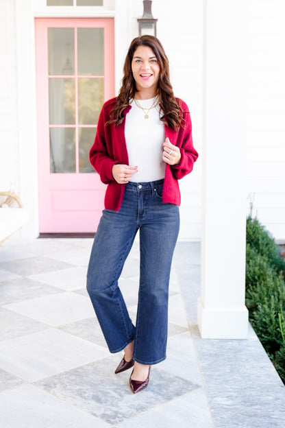 Judy Blue Mid Rise Dark Wash Petite Tummy Control Classic Straight Leg Jeans