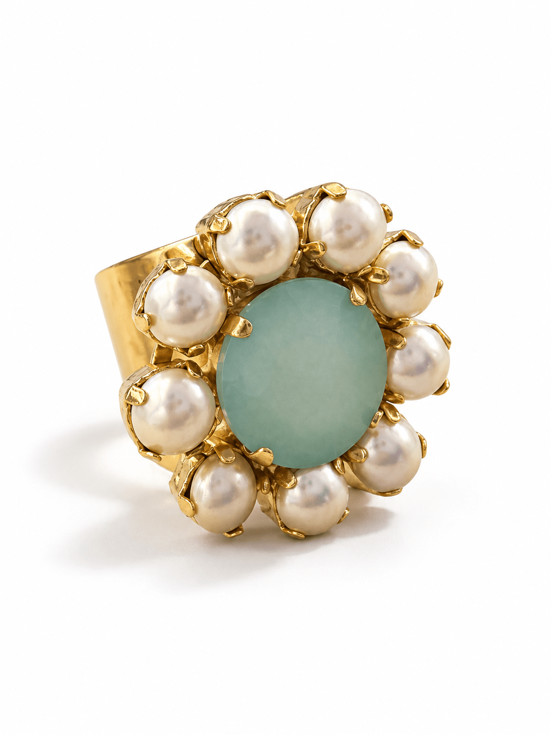 TOVA Twiggy Plus Crystal and Pearl Ring - Freckled Poppy