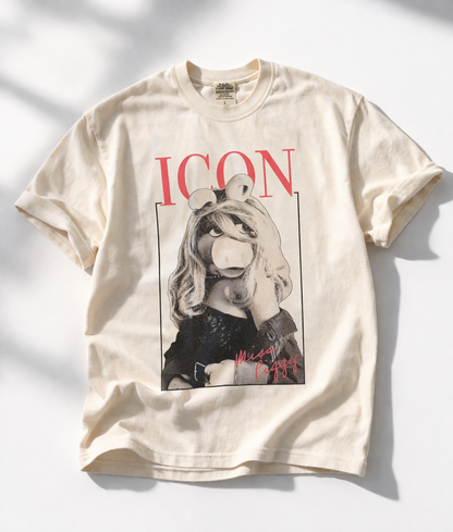 Plus/Reg Short Sleeve "Miss Piggy Icon" Graphic Tee