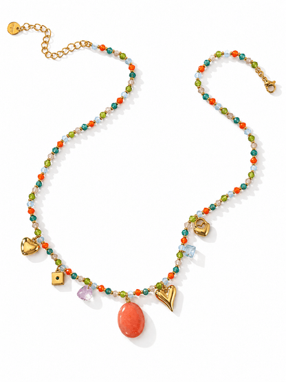 Treasure Jewels Golden Sunset Charm Necklace - Freckled Poppy