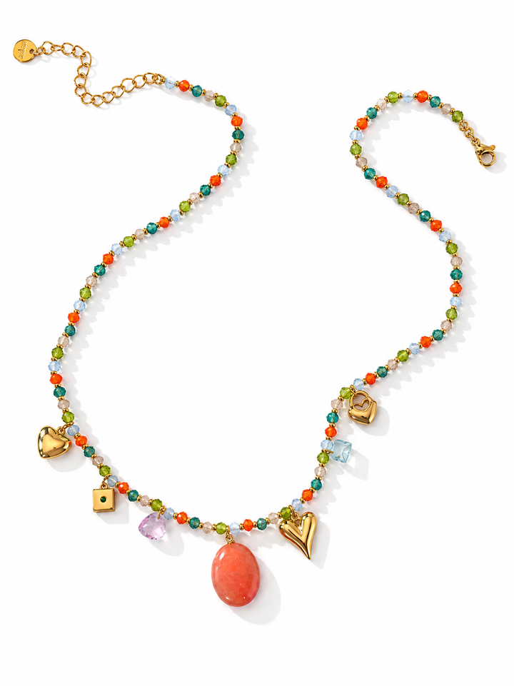 Treasure Jewels Golden Sunset Charm Necklace