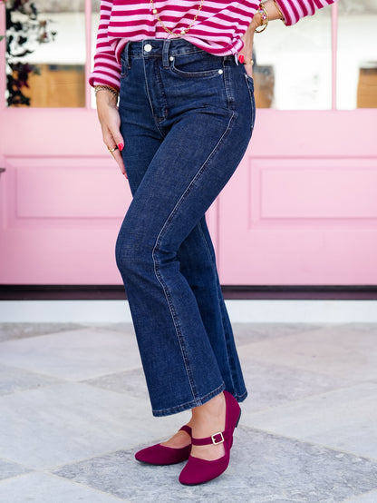 Judy Blue High Rise Dark Wash Tummy Control Amy Kick Flare Jeans