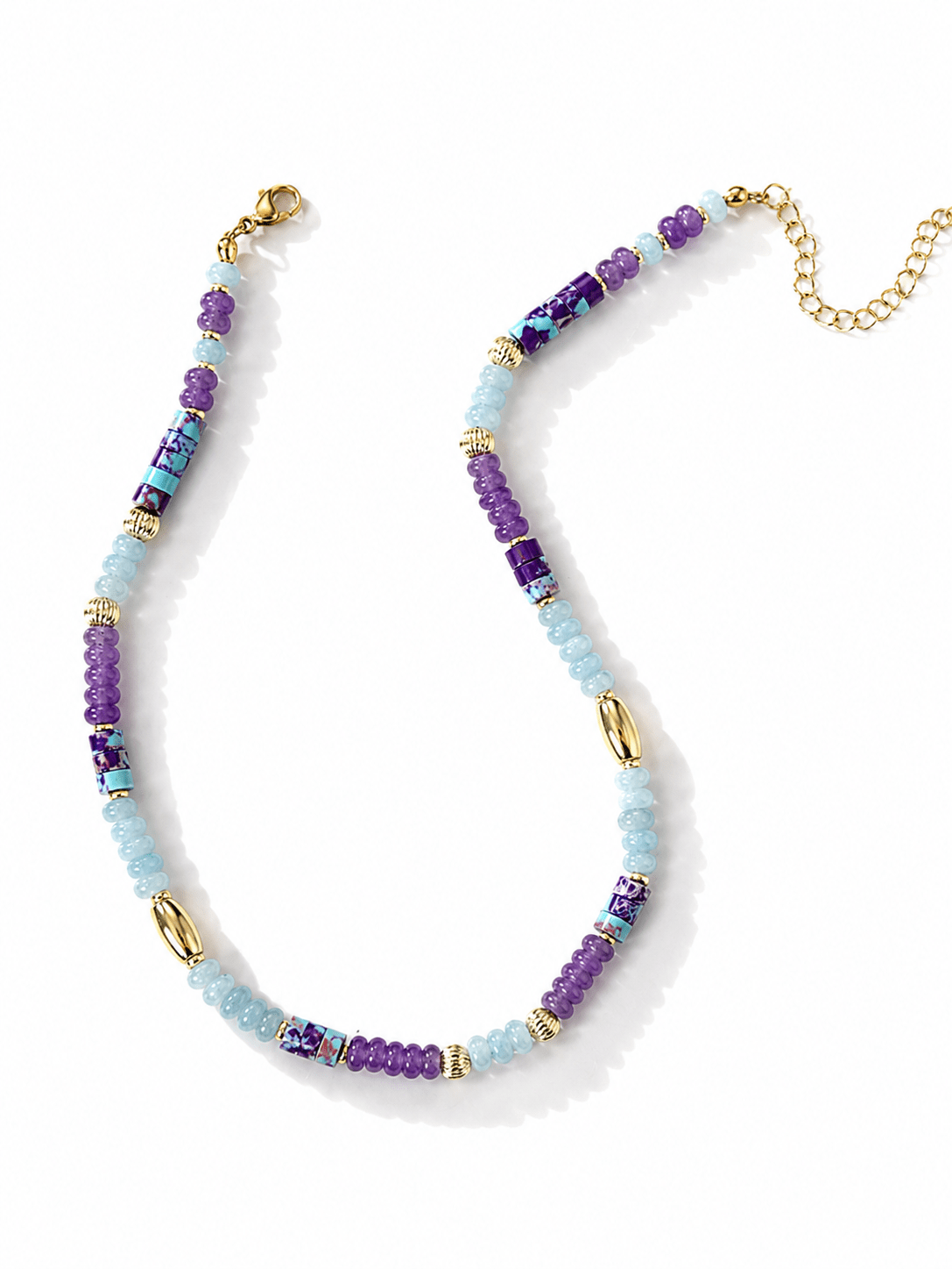 Treasure Jewels Tile Pastel Gemstone Necklace - Freckled Poppy