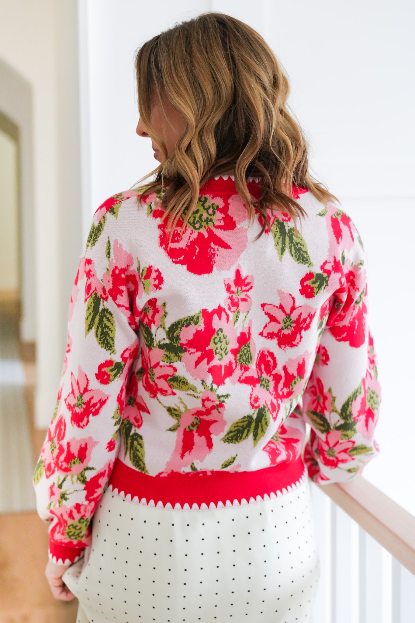 Floral Long Sleeve Button Down Cardigan