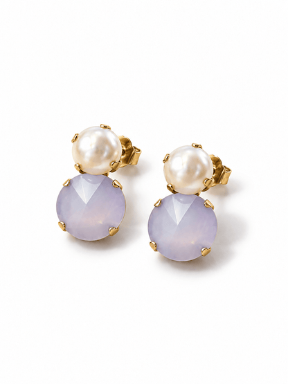 TOVA Maegan Crystal and Pearl Earrings - Freckled Poppy