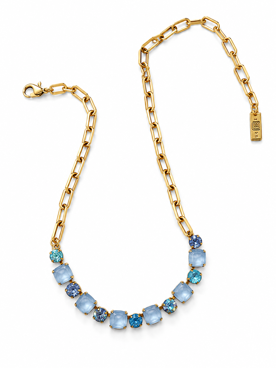 TOVA Mini Jadia Crystal Link Necklace