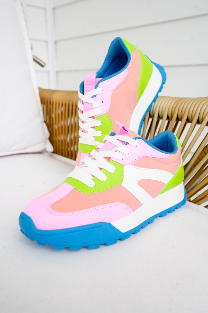 Chunky Retro Sneaker with Mixed Panel Design