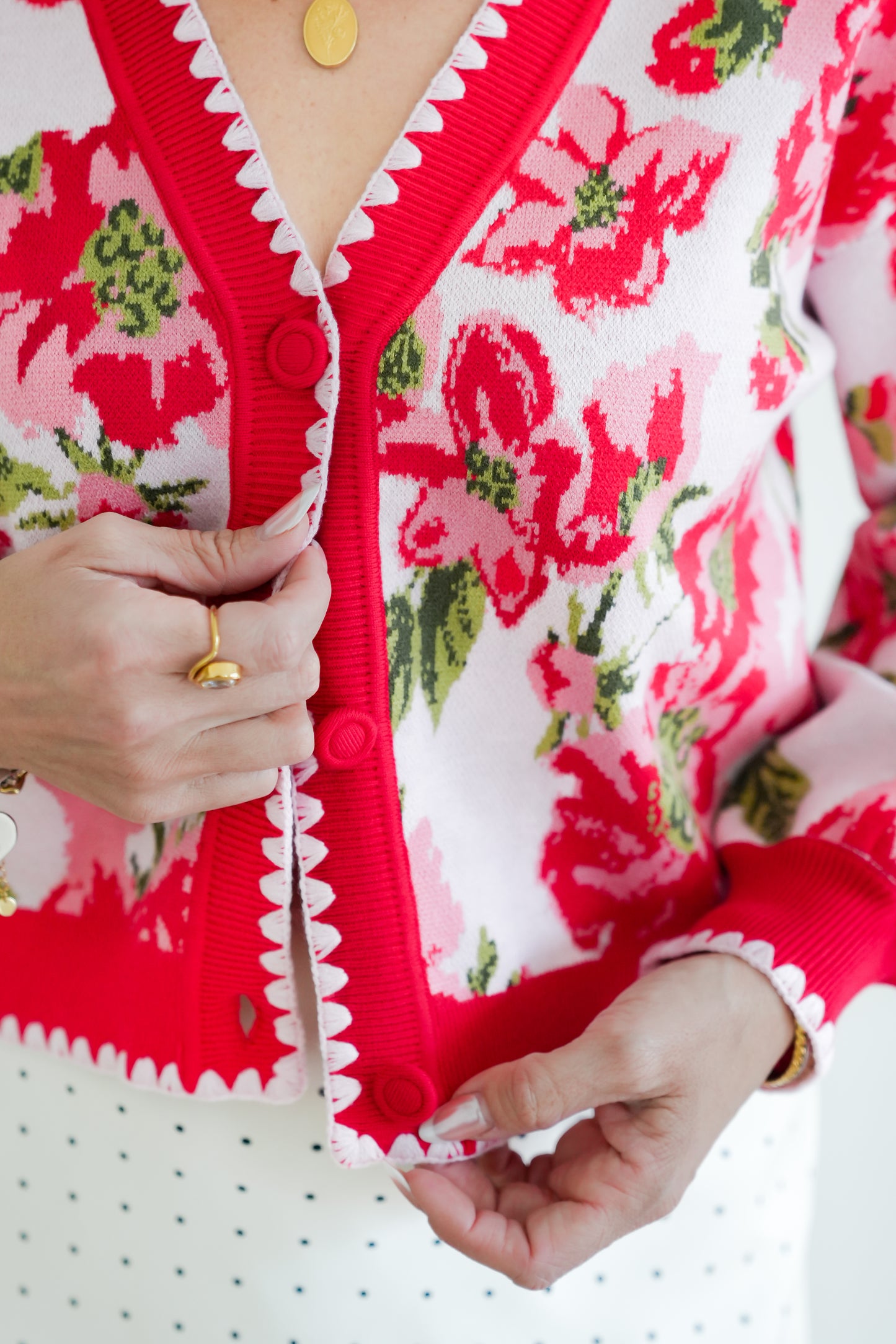 Floral Long Sleeve Button Down Cardigan