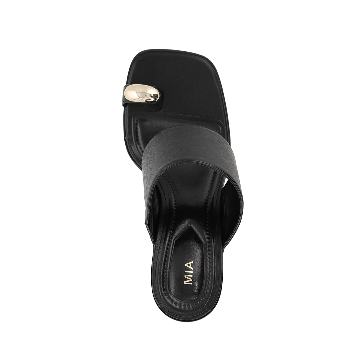 MIA Vegan Leather Toe Ring Block Heel Mule