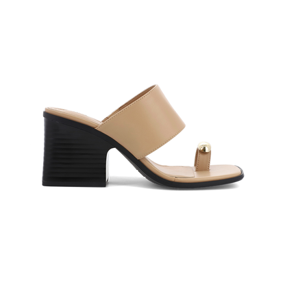 MIA Vegan Leather Toe Ring Block Heel Mule