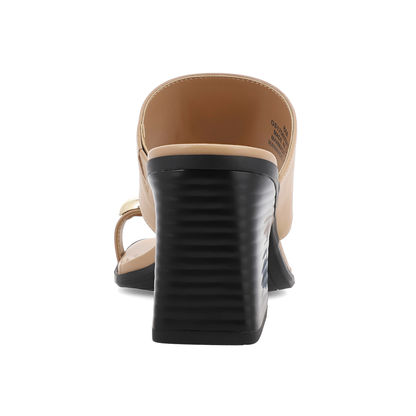 MIA Vegan Leather Toe Ring Block Heel Mule