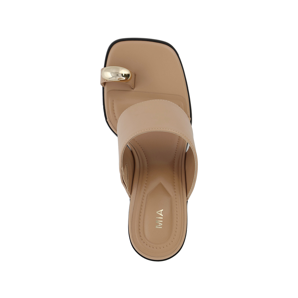 MIA Vegan Leather Toe Ring Block Heel Mule