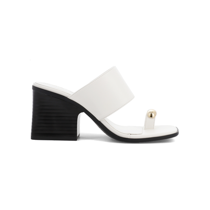 MIA Vegan Leather Toe Ring Block Heel Mule