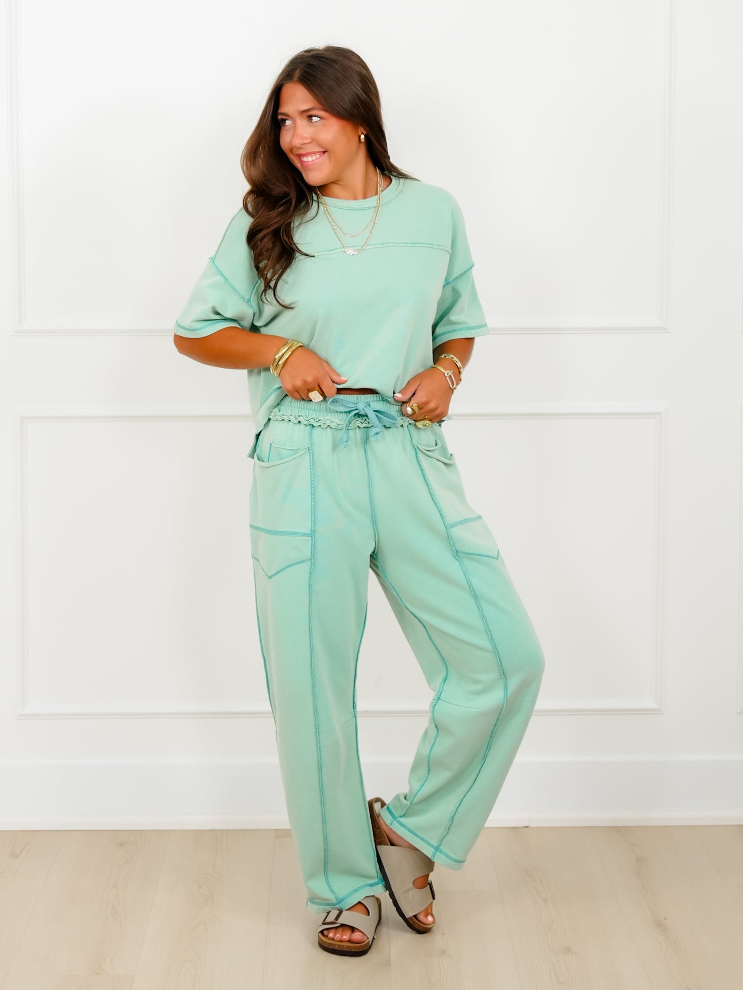 Short Sleeve Top and Cropped Pant Set