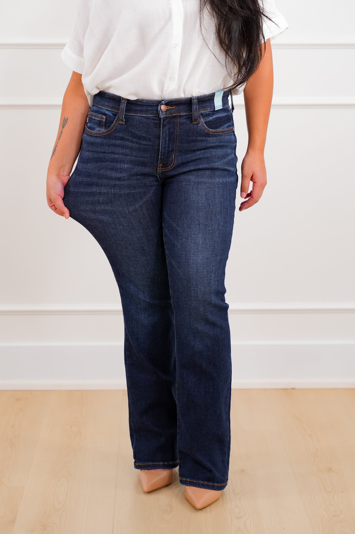 Judy Blue PETITE Mid Rise Dark Wash Bootcut Jeans