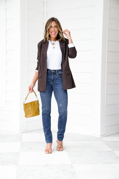 Judy Blue Meant To Be Mid Rise Dark Wash Multiple Inseam Relaxed Fit Jeans