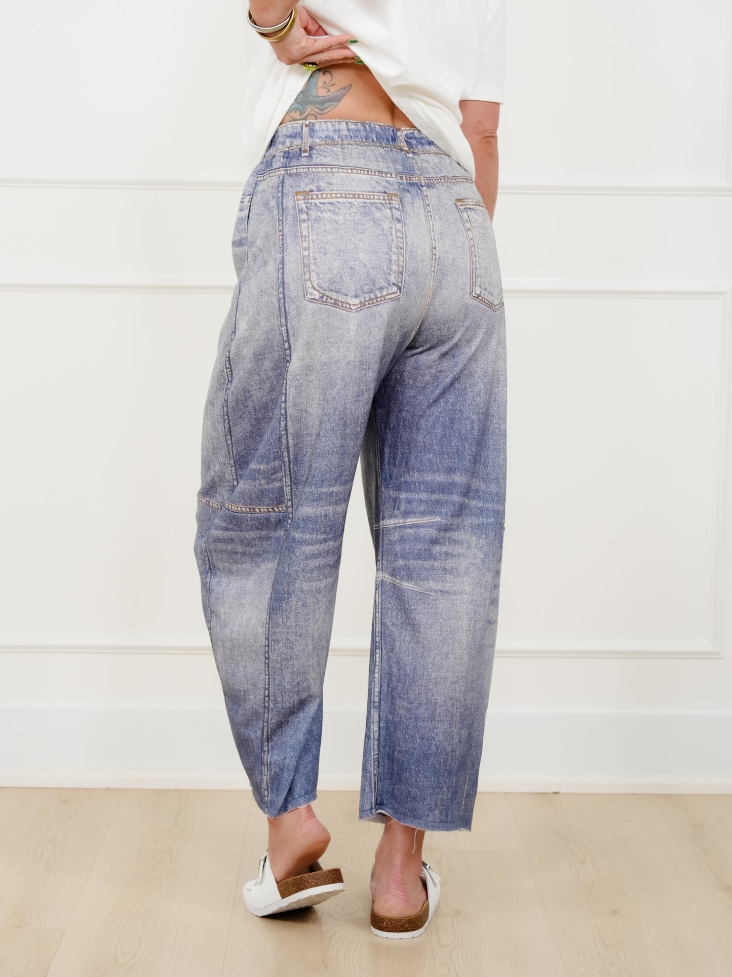 Restock! Plus/Reg Acid Print Elastic Waist Barrel Pants