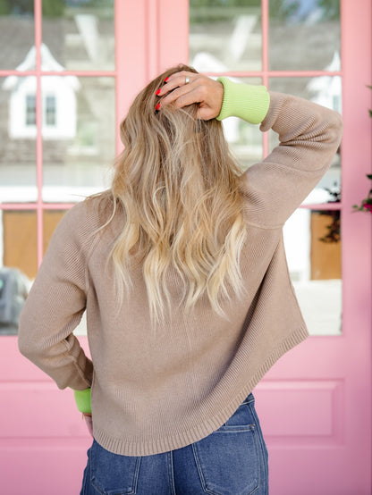 Long Sleeve Button Down Cardigan with Contrast Trim