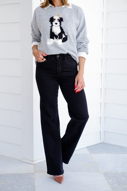 Mica High Rise Black Wide Leg Jeans