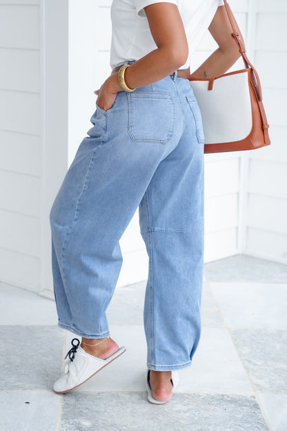 Risen The Easy Street Wide-Leg Pleated Barrel Jeans