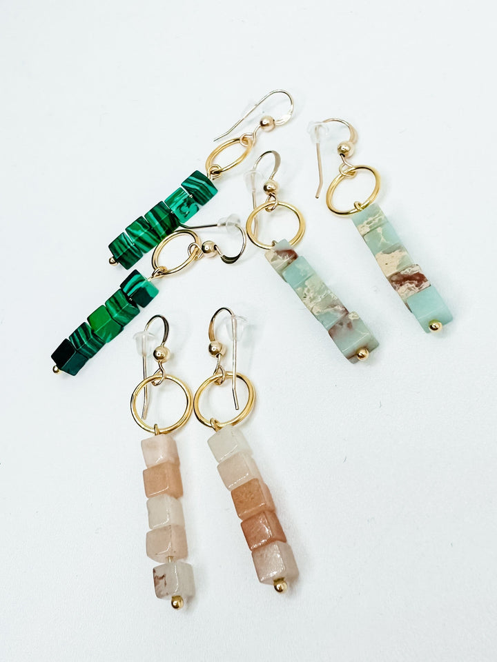 Love, Poppy Dangle Stone Earring (Multiple Colors)