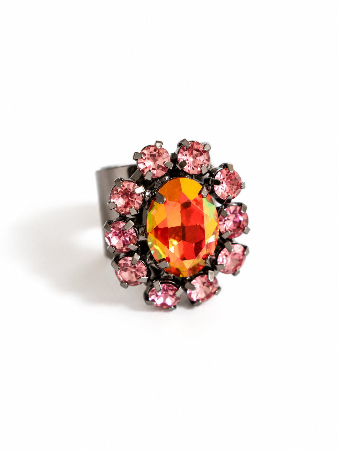 SIENNA Tova Rose Oval Ring In Pale Pink and Orange